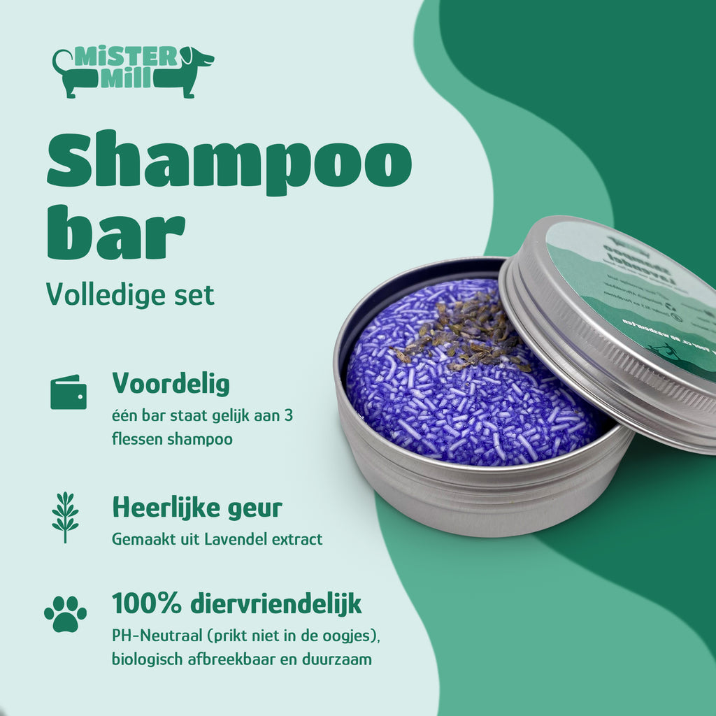 Shampoo Lavendel Tablet - 2 in 1 Shampoo en Conditioner - Biologisch afbreekbaar - Inclusief Schuimnetje