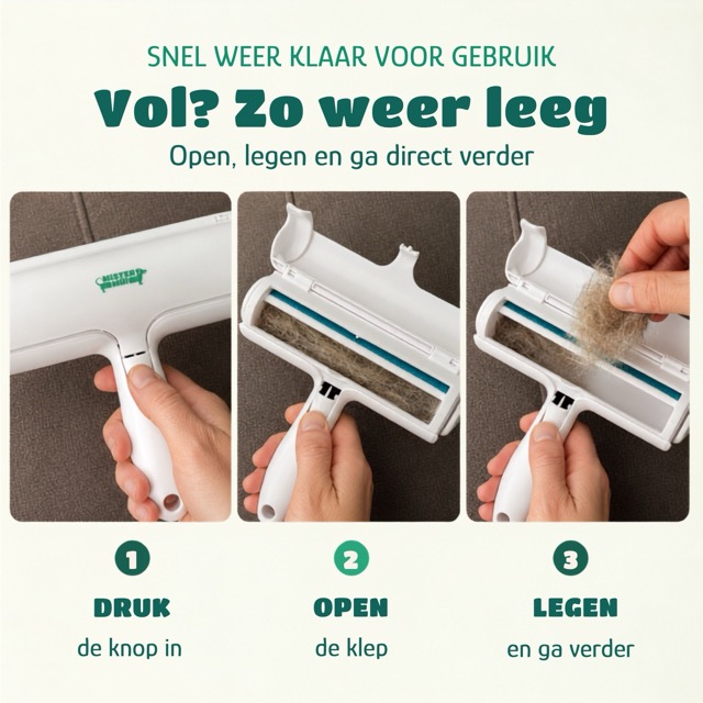 Mister Mill Pluizenborstel haarverwijderaar voor dieren 2026 - Mister Mill Pluizenborstel haarverwijderaar voor dieren - En zo weer leeg