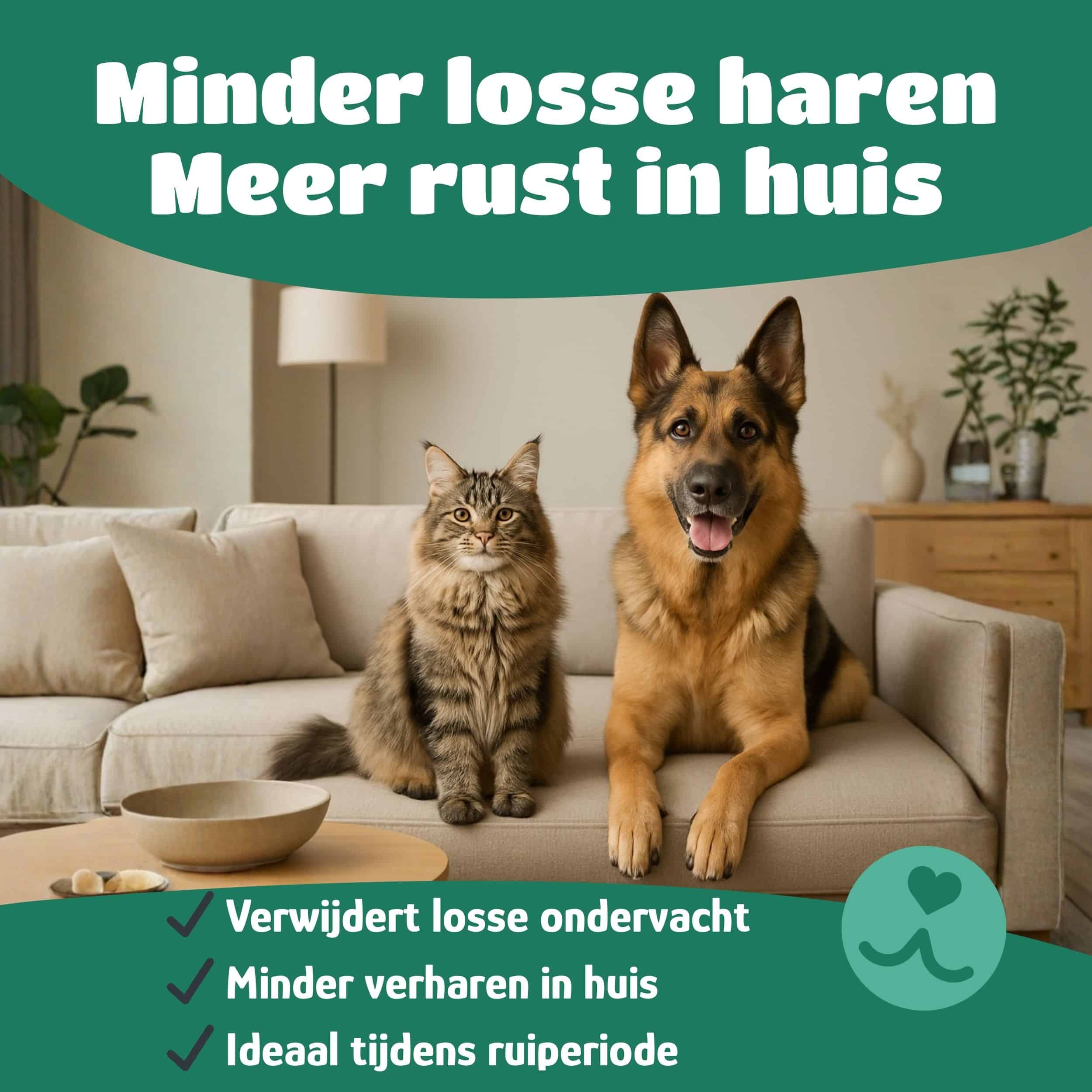 Set voor huisdierverzorging met kam en borstel voor ondervacht.